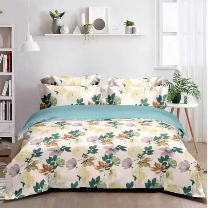 （彩叶）纯棉高密双人四件套活性印花高端田园风