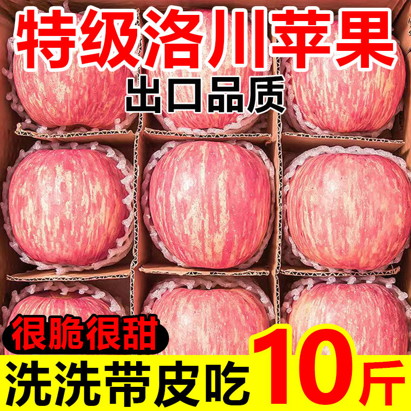 【与辉同行】正宗洛川苹果红富士脆甜不打蜡水果新鲜当季现摘2-10斤