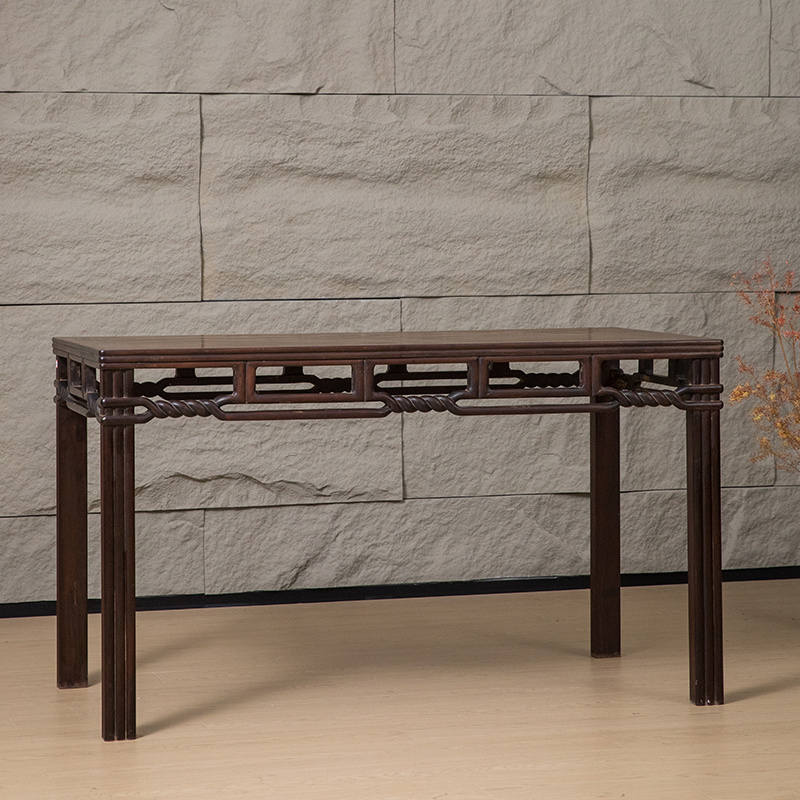 清代 红木绳纹画桌 古董家具