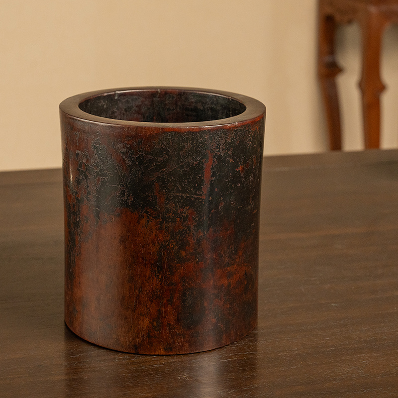 清代 黄花梨束腰笔筒 古董艺术品