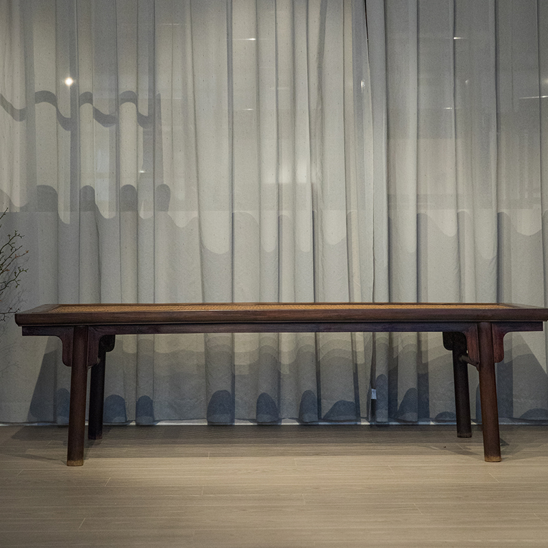 清代 红木夹头榫刀牙板凉榻 古董家具