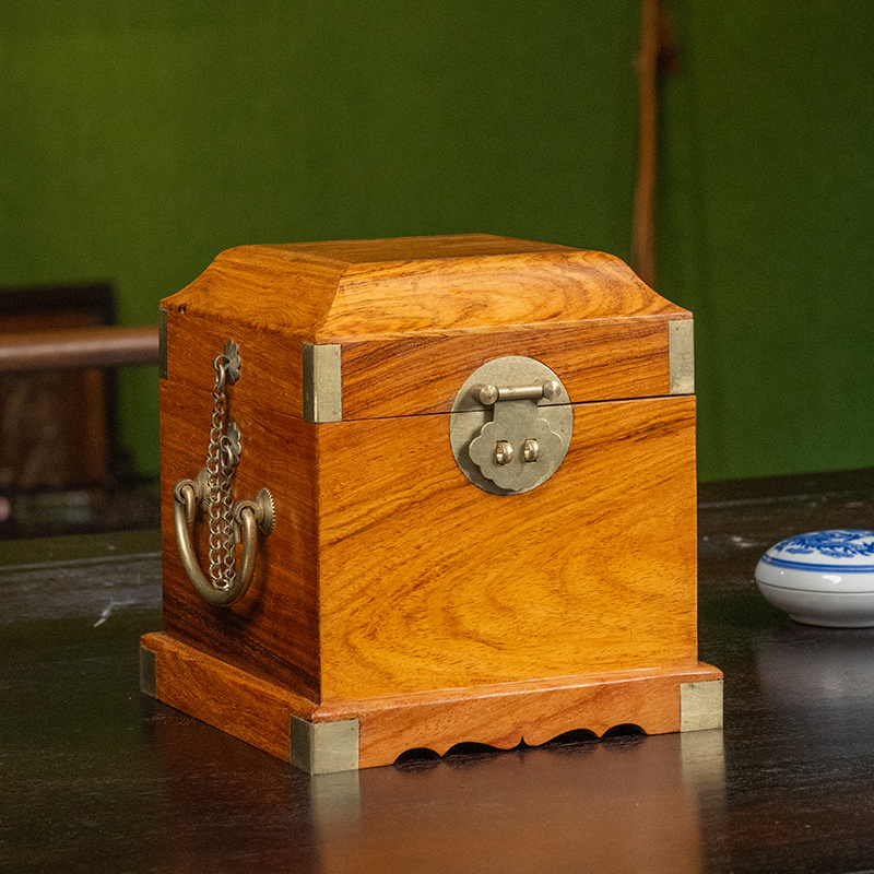 海南黄花梨官印箱中式家居摆件文房雅器降香黄檀首饰收纳盒摆件