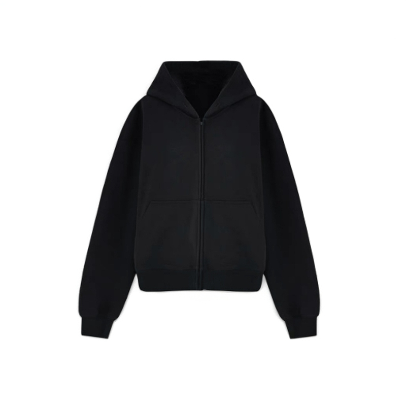 【春昂】kanye侃爷纯色百搭美式重磅连帽美式开衫卫衣中性