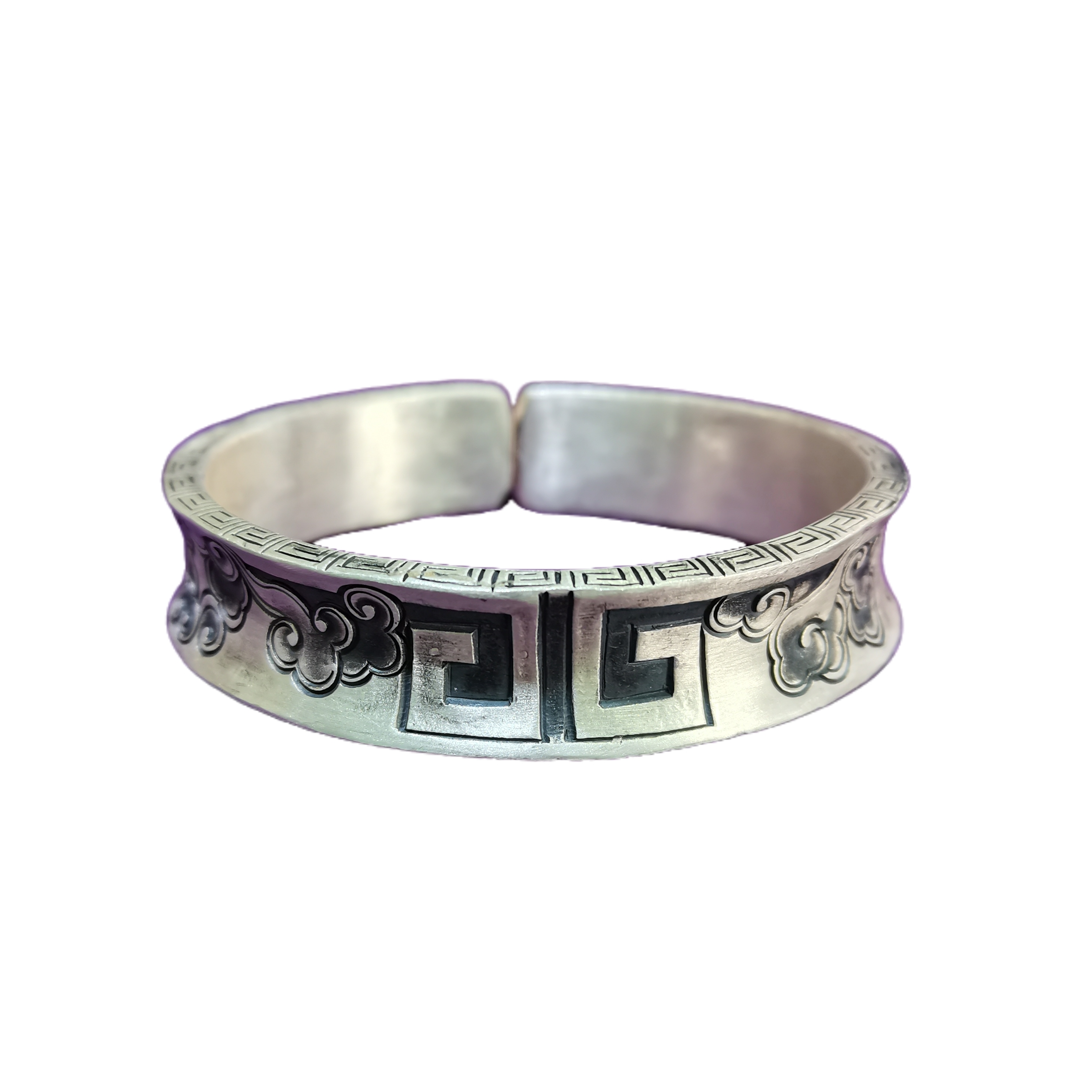 足银手镯 手工手镯 祥云手镯 足银手镯 手工祥云银手镯 男士手镯 