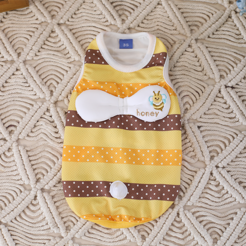  夏季新品宠物服饰凉感系列变身装蜜蜂款背心