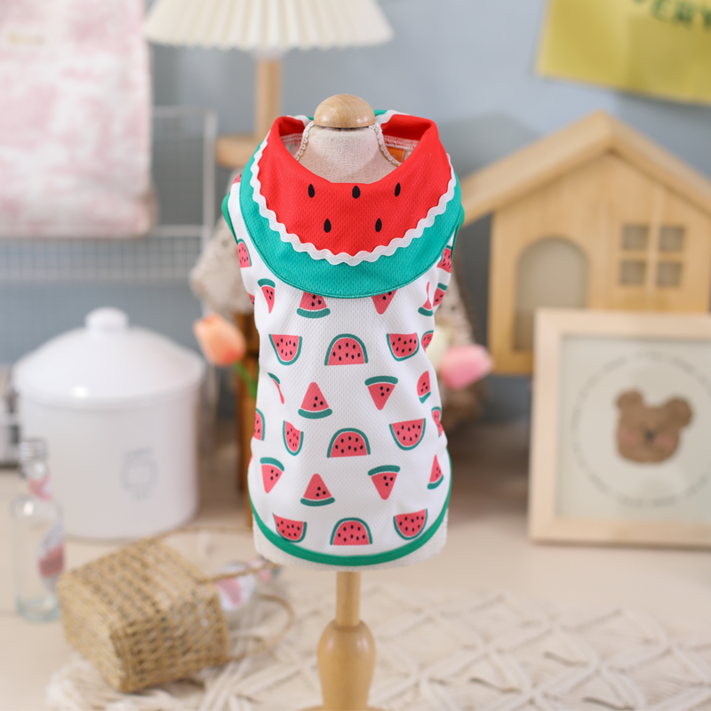  夏季新品宠物服饰西瓜满印凉感背心