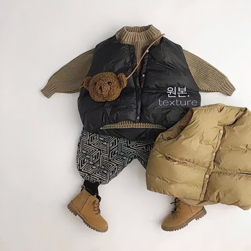 2025新款韩版儿童棉马甲加厚男童女童宝宝外穿保暖面包棉背心马夹