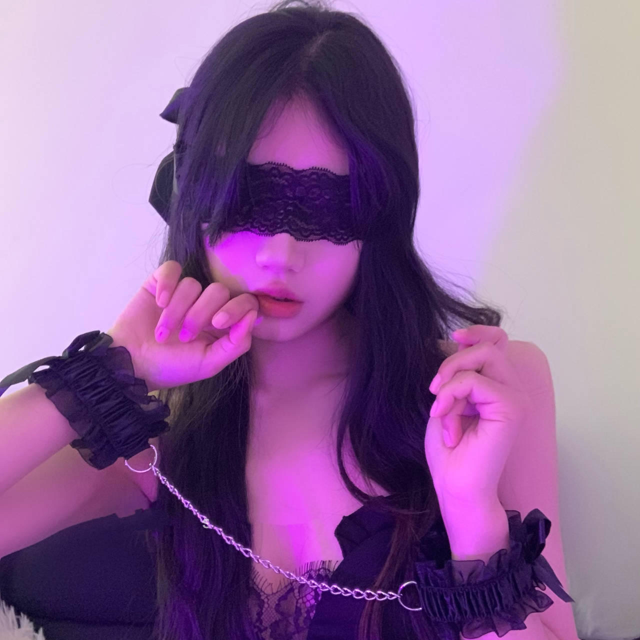 蕾丝眼罩情趣蒙眼女神器黑色性感禁欲系遮光性感遮眼丝带睡眠手铐