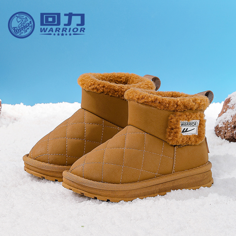 回力男童加绒鞋2025冬季新款儿童防滑雪地靴女童冬鞋大棉鞋2037