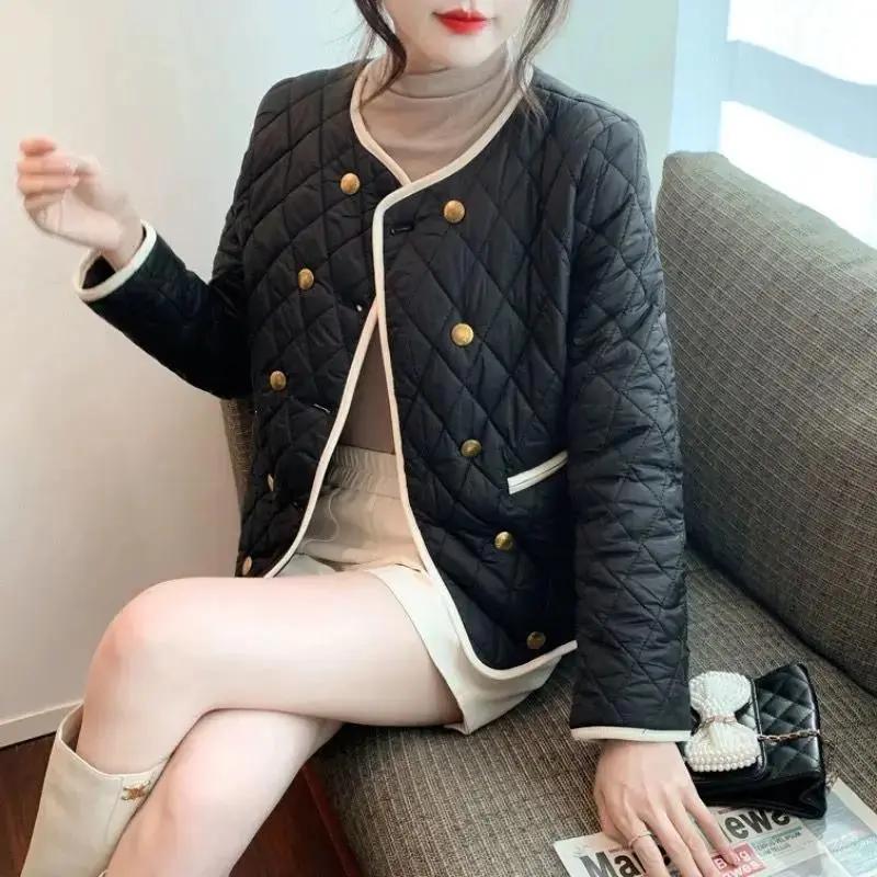 [荣荣推荐】新款小香风欧洲站菱格羽绒棉服服女秋冬装2023新款欧货