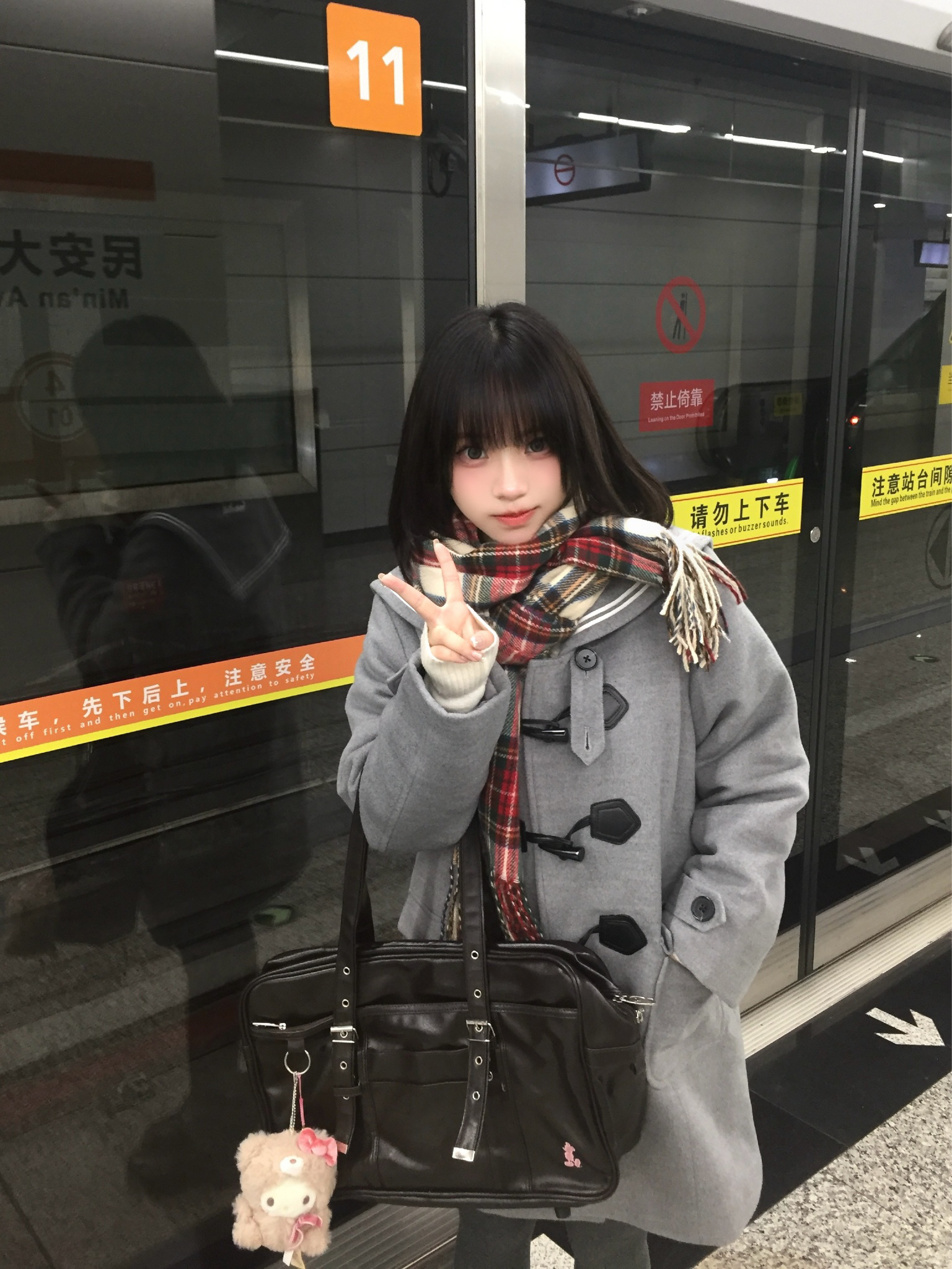 【小冬绒】原创日系学院风水手领牛角扣夹棉大衣狗皮皮jk制服