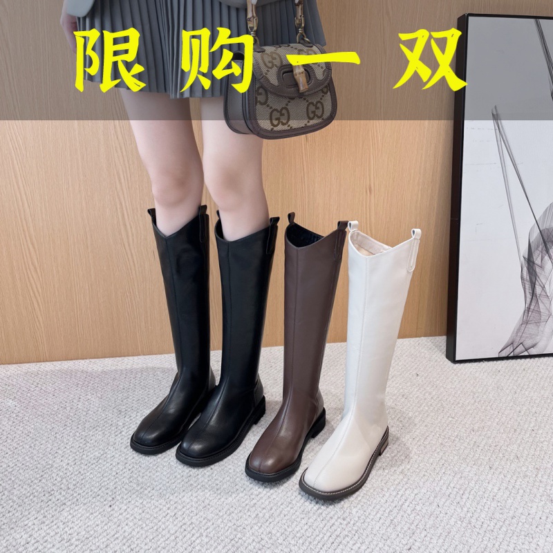 百丽纯爱215-8/215-25 百搭长筒筒靴 秀气时尚潮流长靴跟高2.5