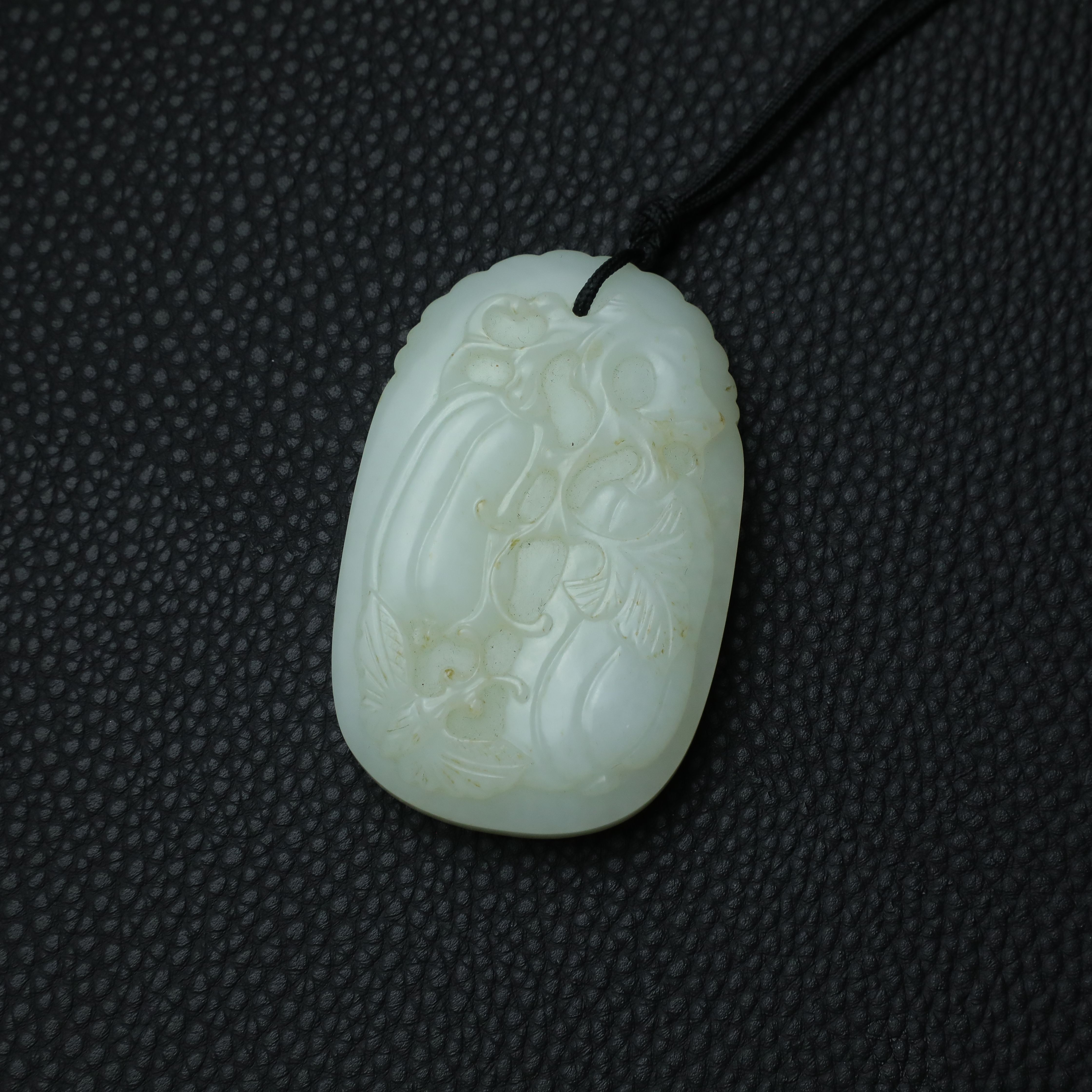 TCWWA06321清晚和田白玉福瓜福寿牌