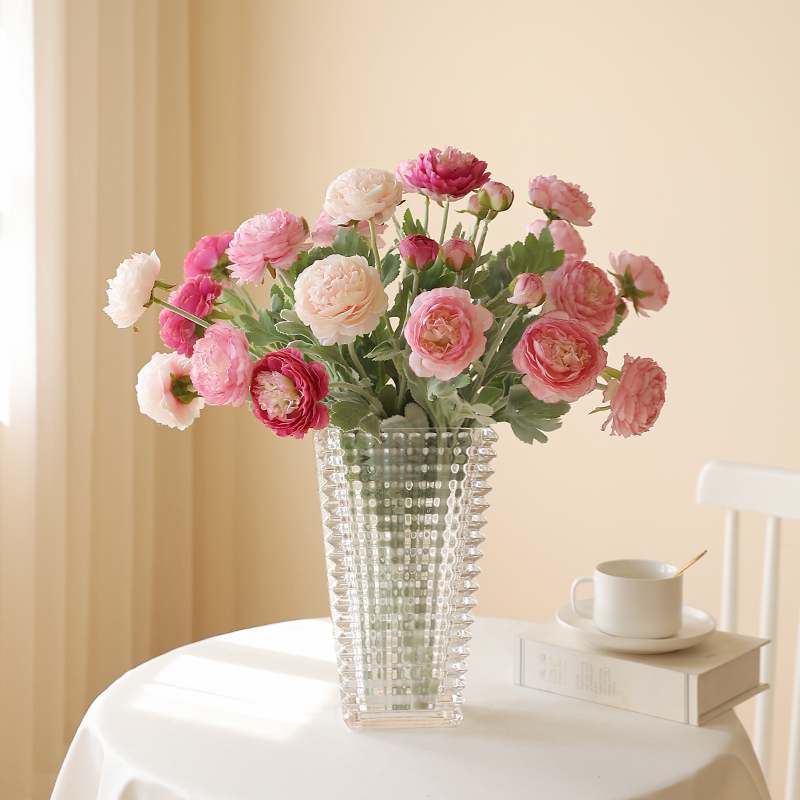 高端露莲客厅洋牡丹仿真花高级感假花摆设温柔高档假花仿真花