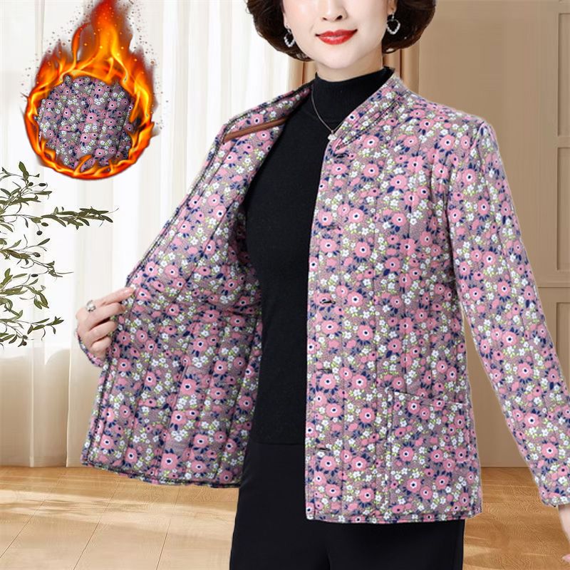中老年人冬季棉衣加厚棉袄奶奶保暖妈妈搞弹力碎花宽松保暖