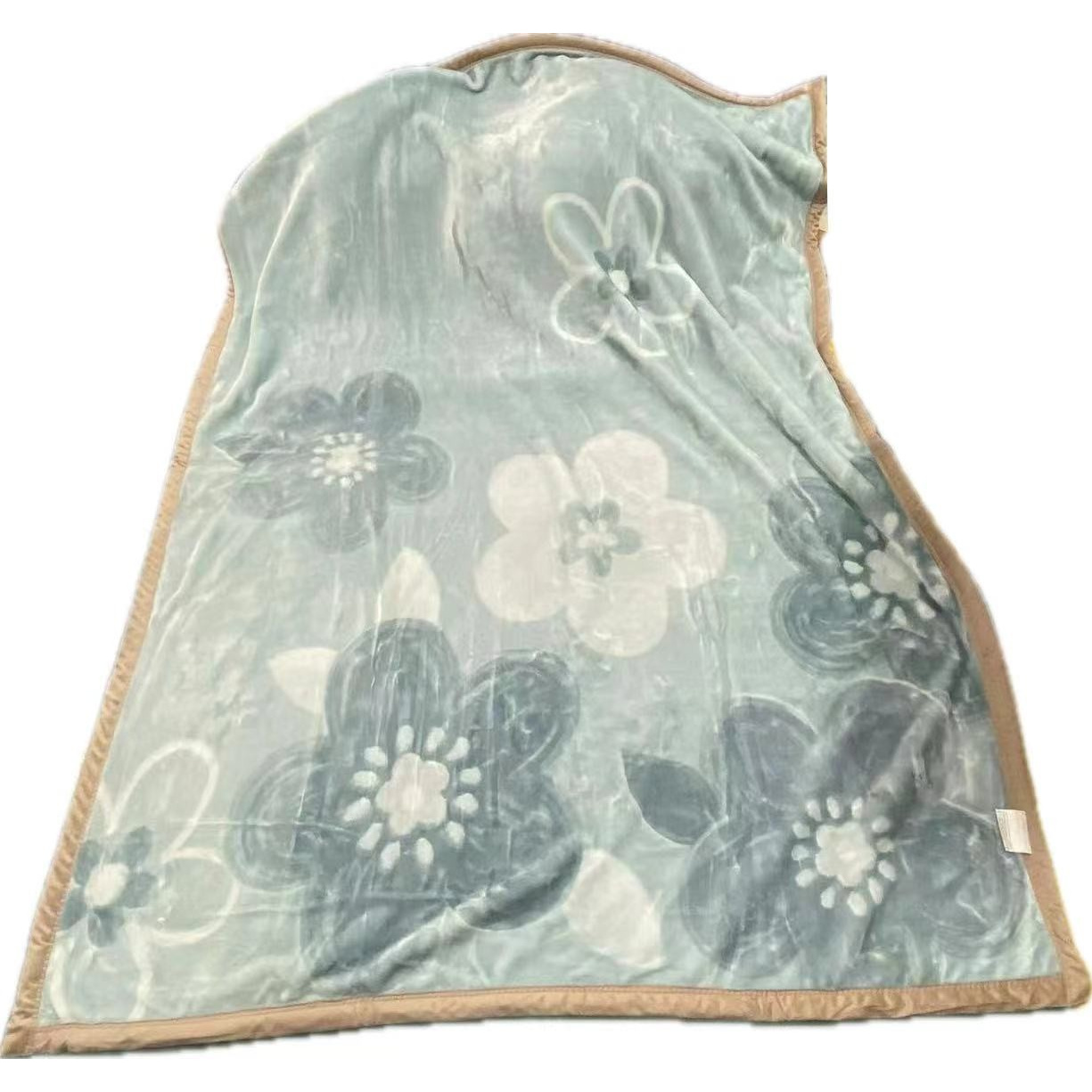 150*200CM 蓝色暗花碎花 双层盖毯卧室用秋冬双面绒毛毯超柔加厚