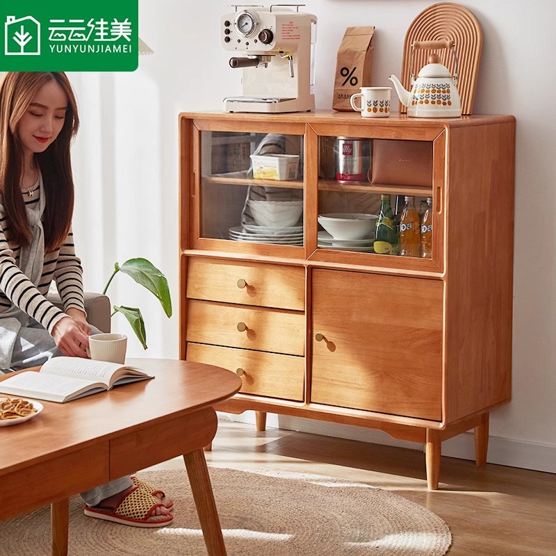 实木餐边柜厨房橱柜餐客厅边柜收纳柜北欧斗柜现代简约储物置物柜