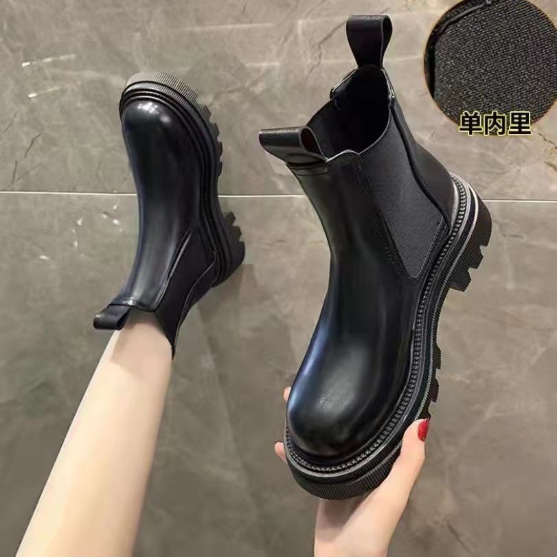 马丁靴女学生烟筒靴2023秋冬新款韩版英伦风靴子时尚百搭加绒短筒