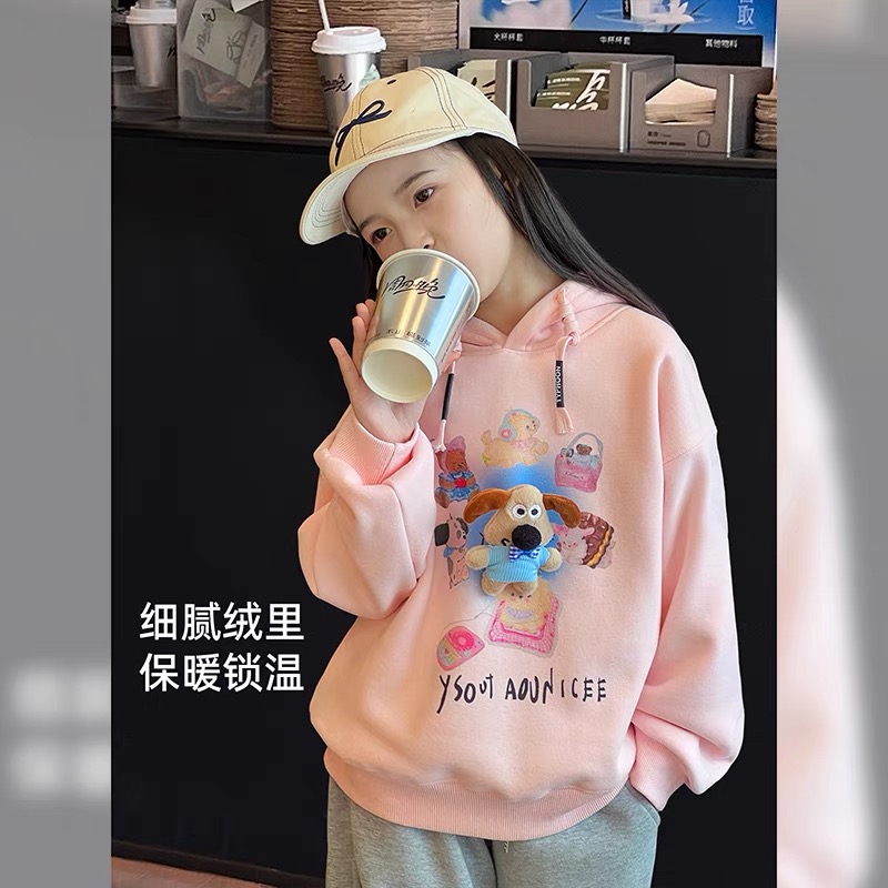 韩版东大门立体小狗可爱加绒女童卫衣 A652 652 Q2