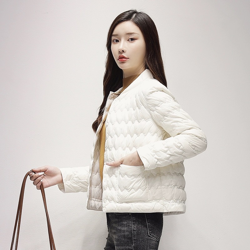 轻薄棉衣短款新款秋冬季波浪纹女短款棉衣内胆棉袄