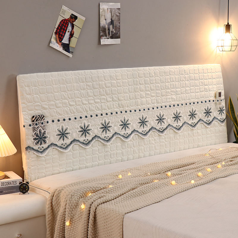 新款全包柔软床头罩套加厚蕾丝防尘保护套简约现代靠背套床头套罩