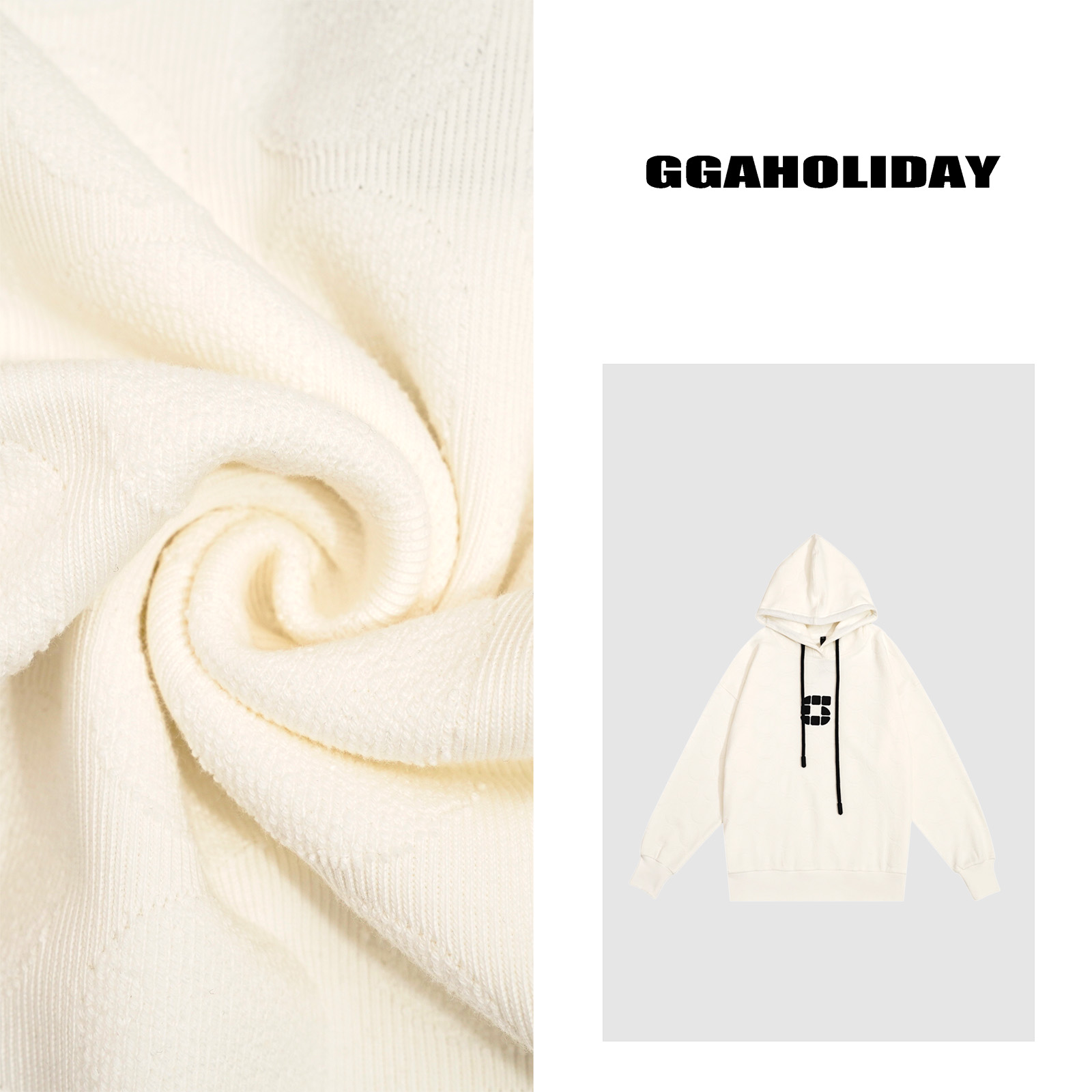 GG设计师时尚休闲薄款简约百搭高级慵懒感宽松连帽卫衣-143084