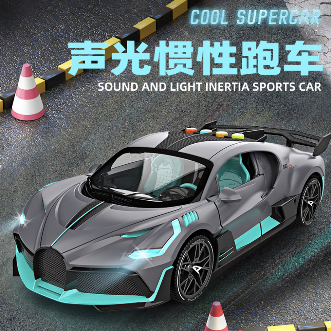 新款儿童玩具双开门跑车仿真赛车模型玩具早教惯性炫酷造型玩具