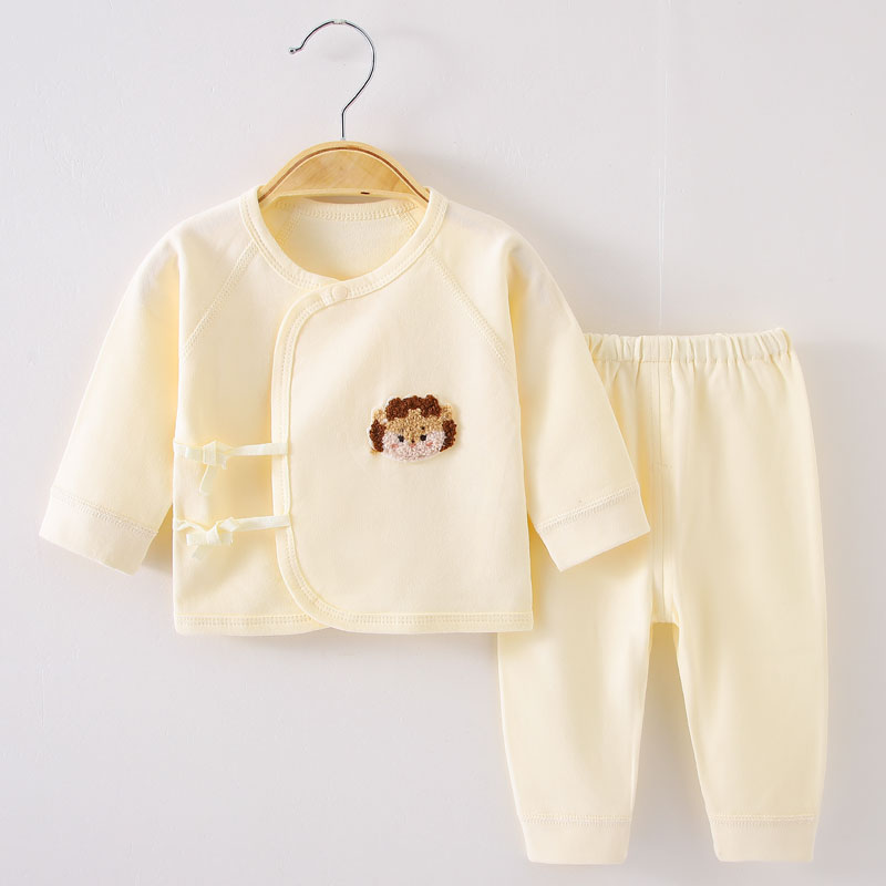 婴幼儿套装新出生宝宝分体秋衣裤初生婴儿衣服四季小黄鸭满月衣服