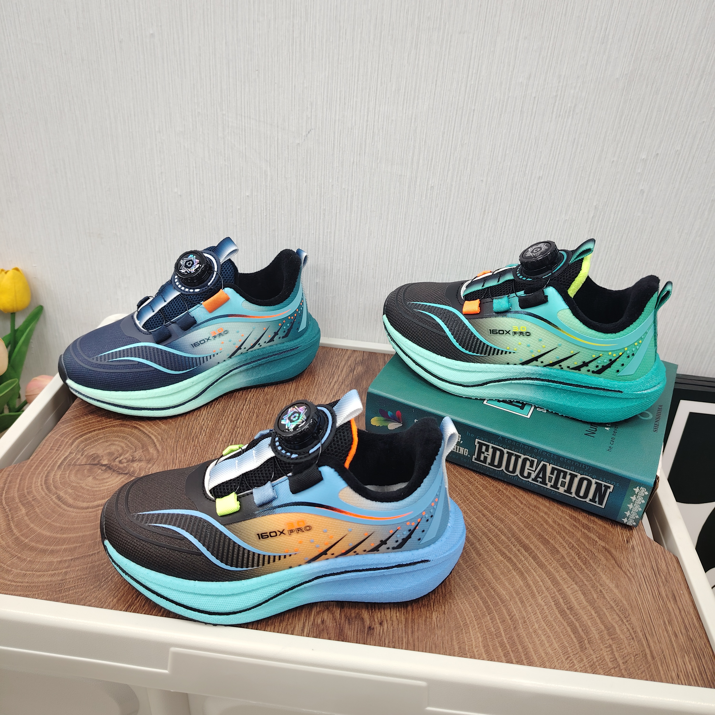 【碳板】儿童鞋皮面二棉防滑男童中大童鞋跑步运动鞋P206