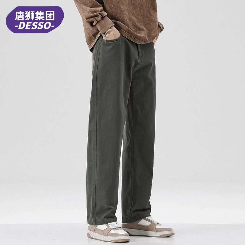 唐狮集团DESSO休闲裤男士秋季纯棉直筒宽松百搭阔腿运动裤子男款
