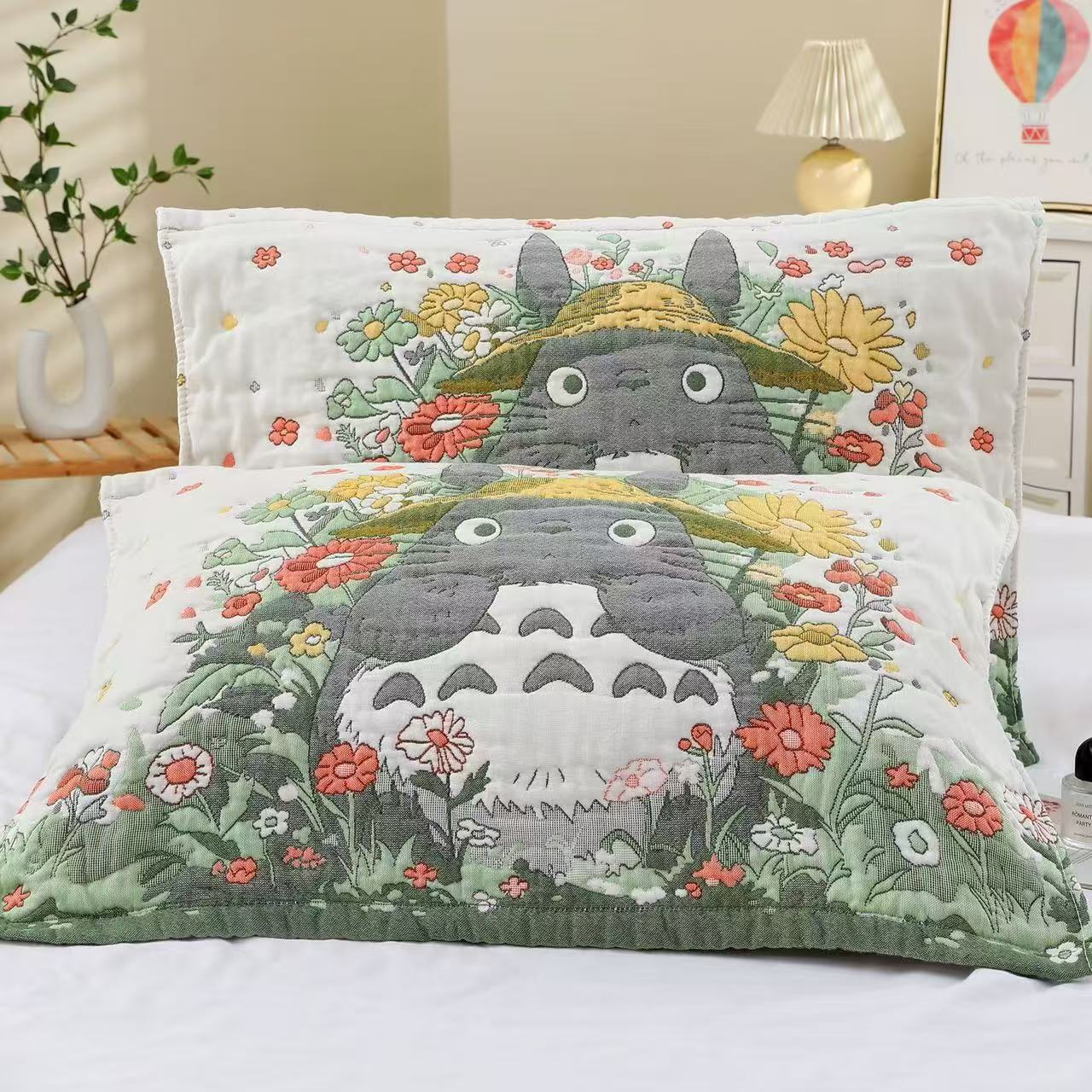 【花园龙猫】 52*78cm 加厚泡芙枕巾一对装