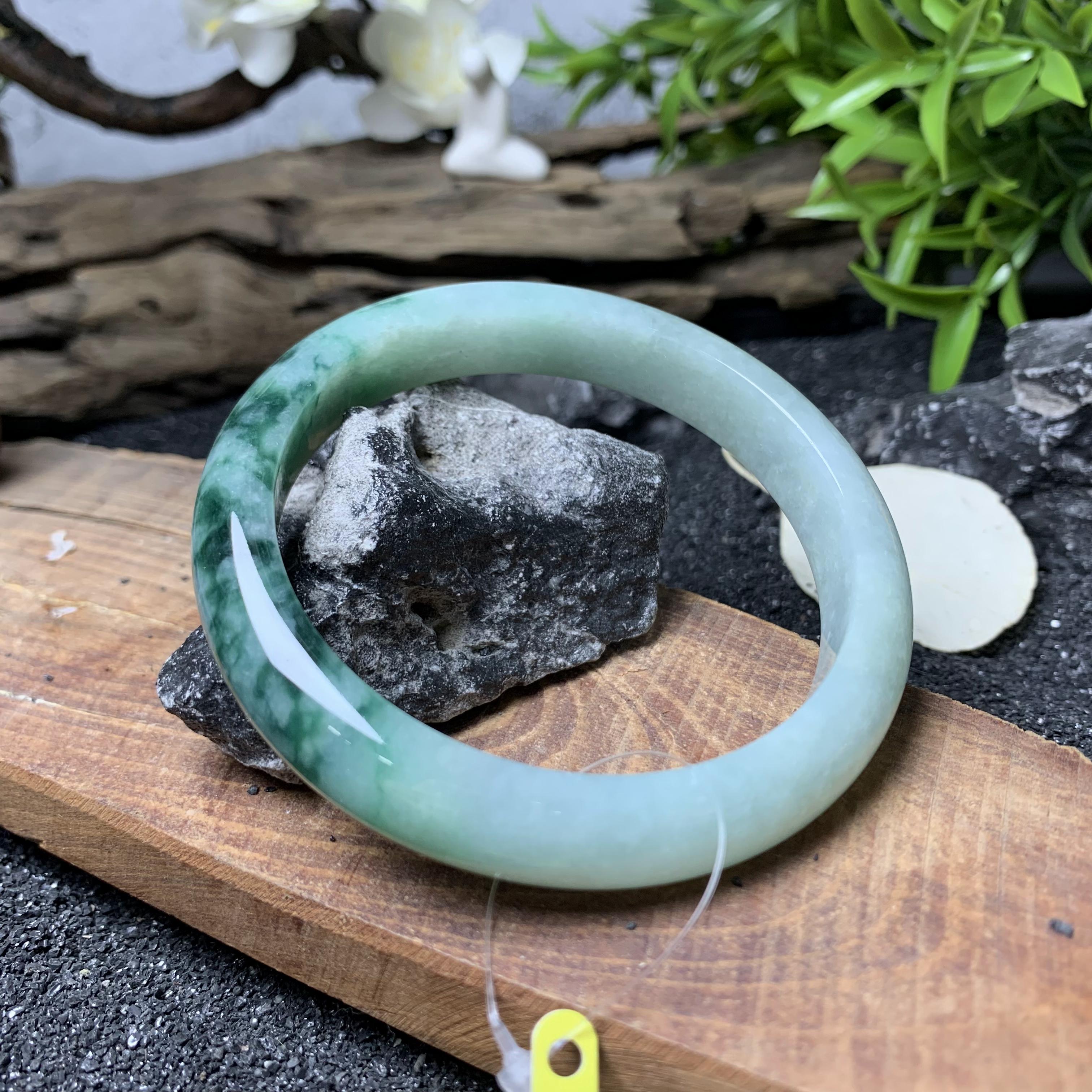 天然A货缅甸翡翠 59正圈半山水飘 花肉质细腻 1153绿色飘绿翡翠色