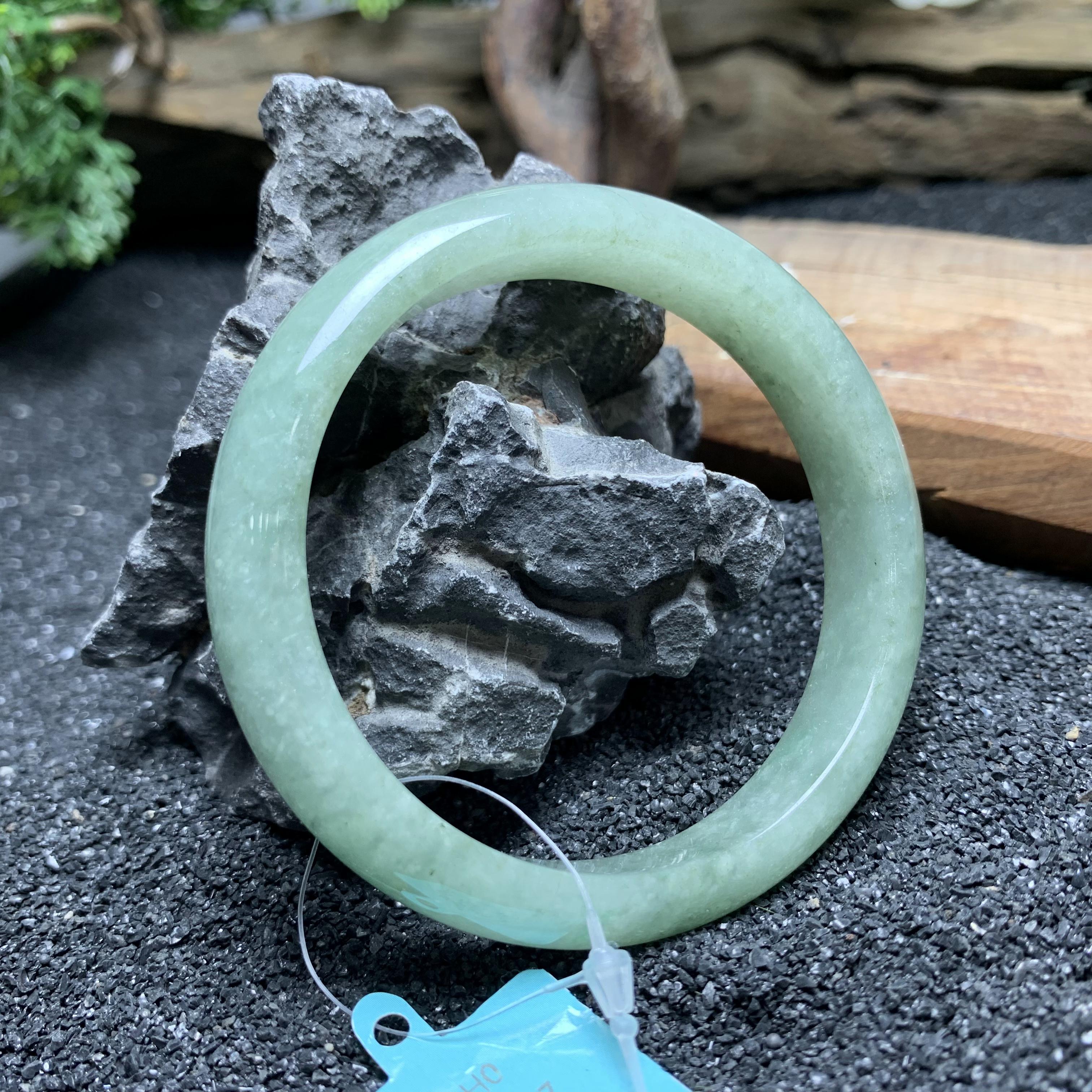 翡乘山翠天然A货缅甸翡翠  53正圈油青带一抹绿 肉细时尚 0650 