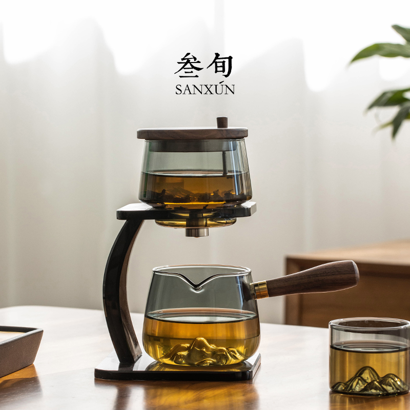 叁旬远山玻璃自动泡茶壶功夫茶具家用高档轻奢懒人泡茶神器茶壶