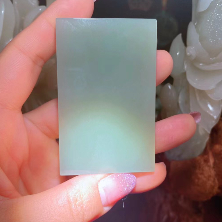 新疆和田玉且末蓝平安无事牌男女款式吊坠吊牌素款挂坠