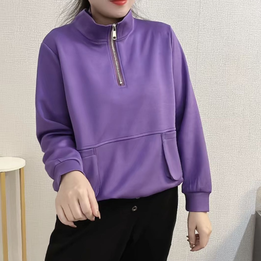 8505款（单件）时尚百搭半拉链卫衣