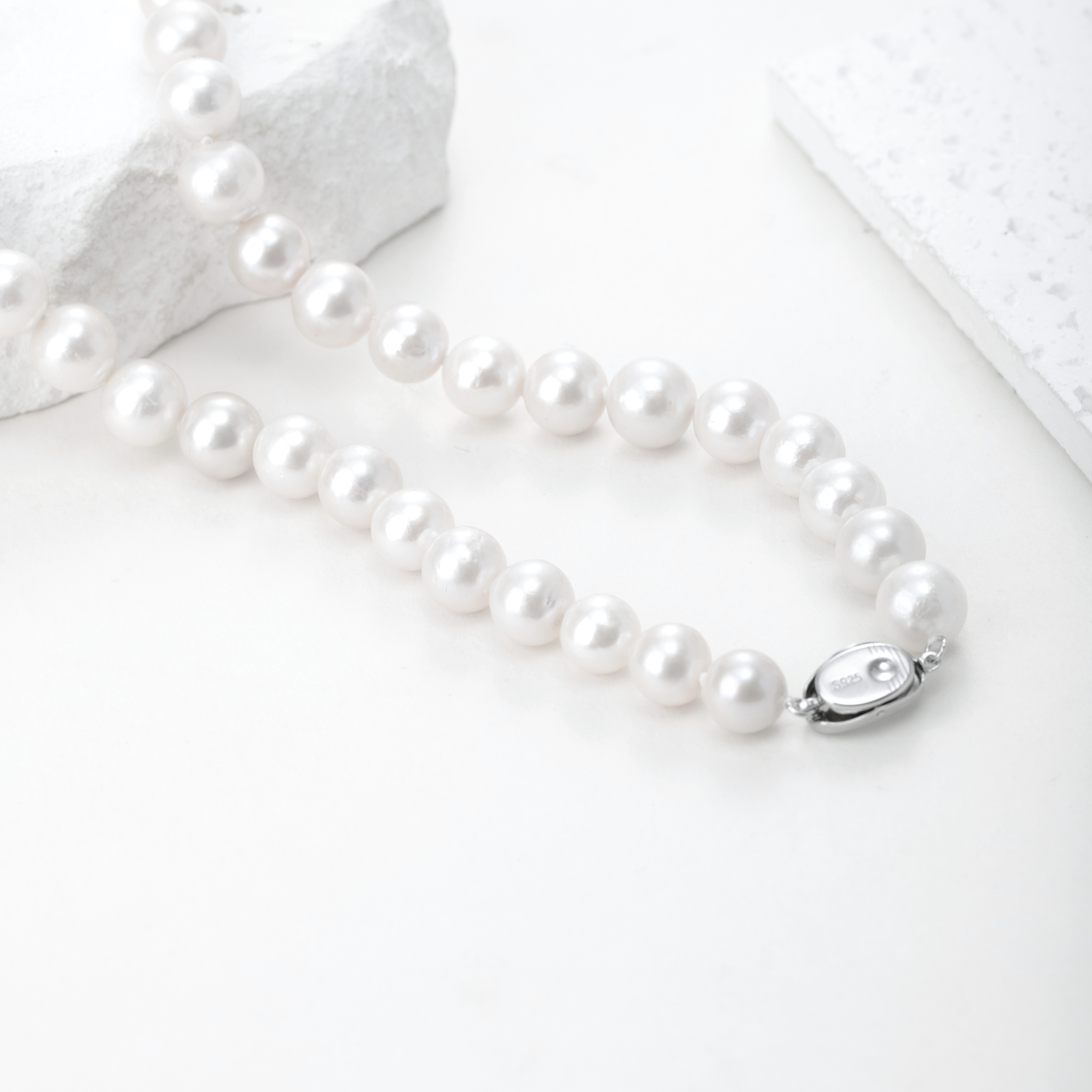 【小雨】星光天然淡水珍珠项链时尚简约百搭款式白色大点位