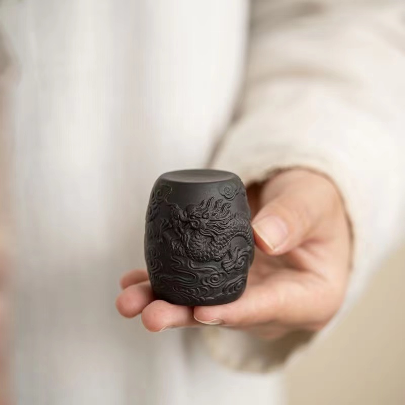 紫砂浮雕祥龙盖置盖托盖枕盖椅盖子搁置架茶道零配件 G322