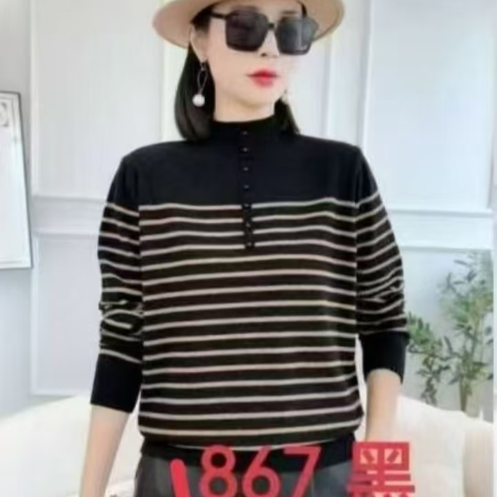 【夏夏服饰】女士冬款半高领韩国绒毛衣针织衫打底衫百搭休闲时尚