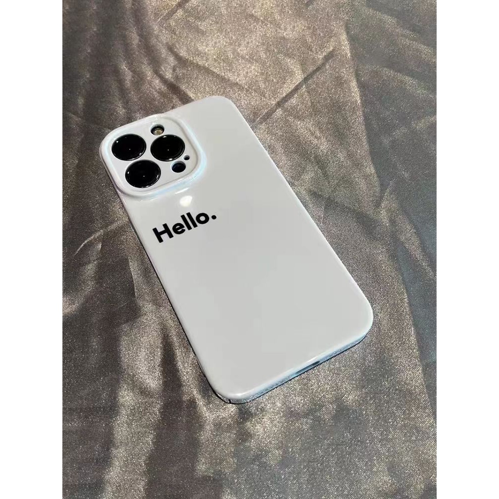 HELLO英文苹果13pro手机壳iphone14高级xsmax硬壳11简约12ins风XR