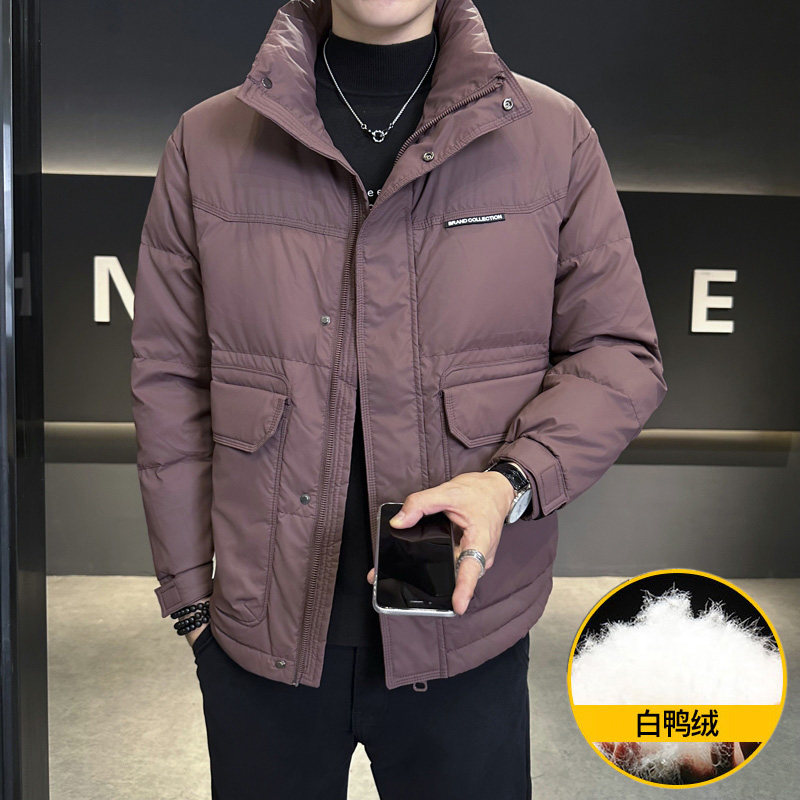 2025新款男士羽绒服冬季立领潮流百搭休闲白鸭绒加厚保暖短款外套