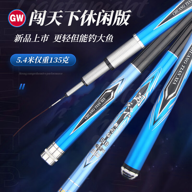 光威闯天下休闲28调台钓竿超轻超硬野钓综合钓鱼竿手竿手杆鲤鱼竿