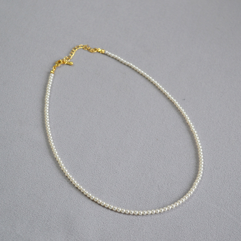 铜合金琉璃项链 2MM米粒珠项链施家气质仙女可调节百搭简约