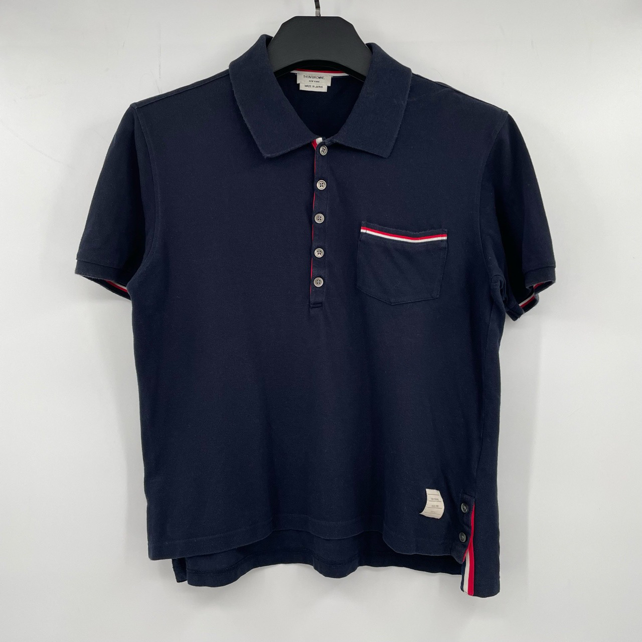 95新 THOMBROWNE 彩条口袋短袖polo衫 2 皮蛋