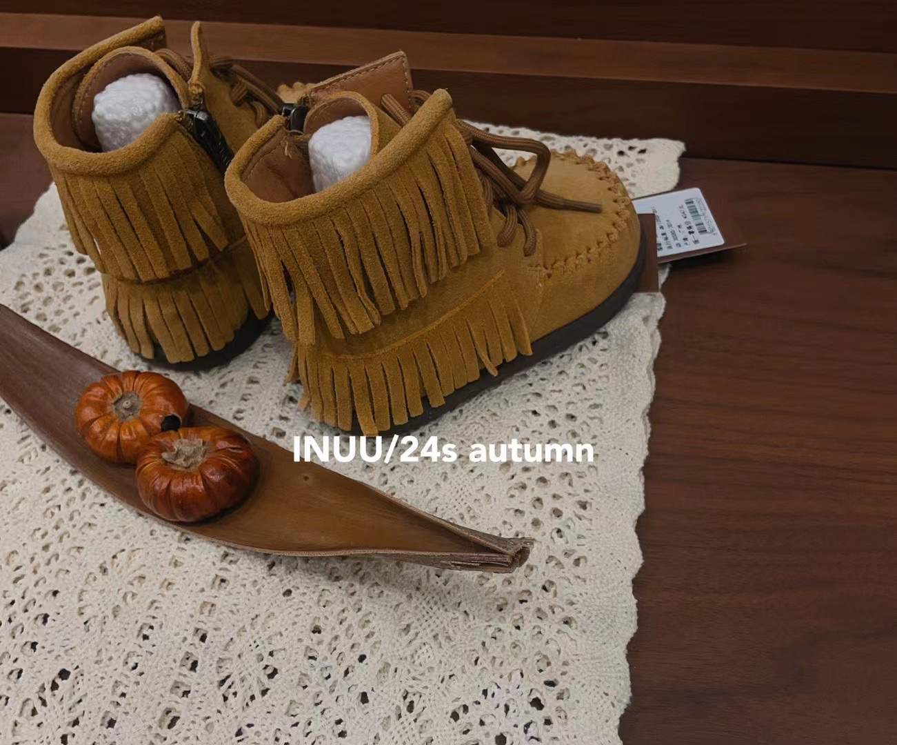 INUU儿童短靴休闲时尚百搭复古咖色