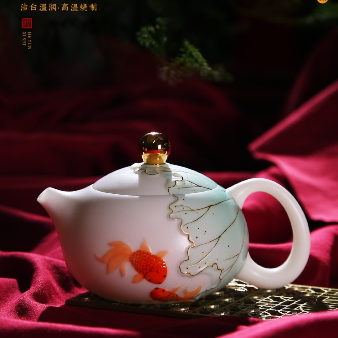 陈德根荷韵西施壶陶瓷精美玉瓷瓷都