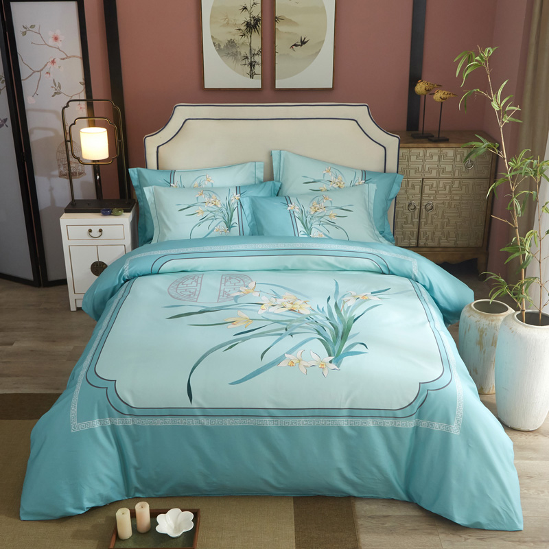 全棉100纯棉四件套春夏款床单被套家纺床上用品印花被罩床品套件