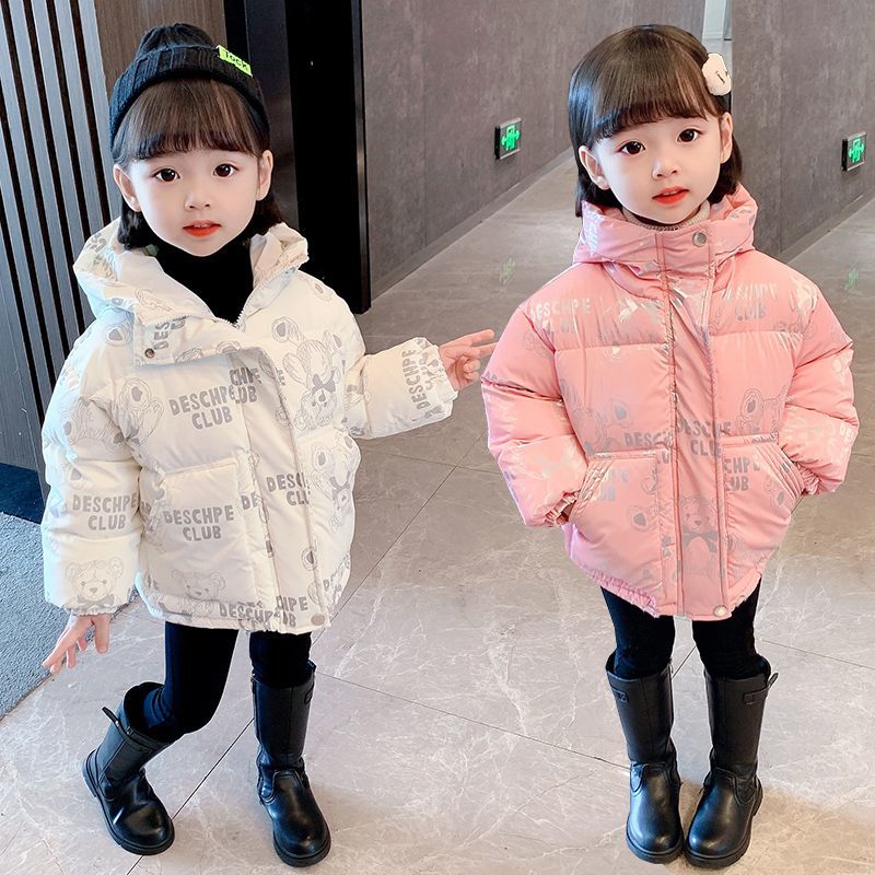 女童棉衣冬装2023新款韩版免洗宝宝小熊棉服宝宝冬季加