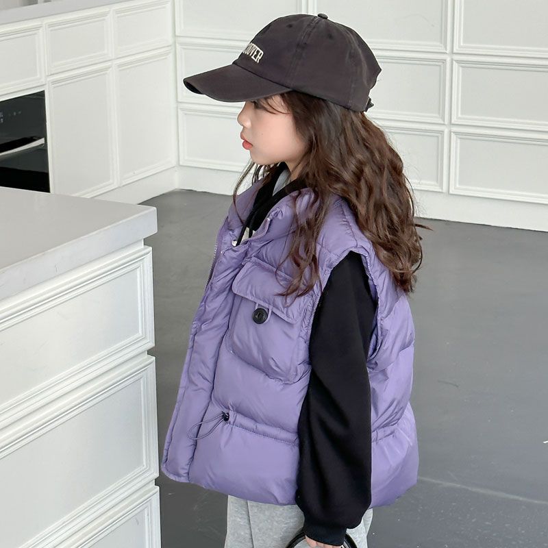 2023新款儿童马甲男童女童加厚背心秋冬洋气童装立领坎肩外穿