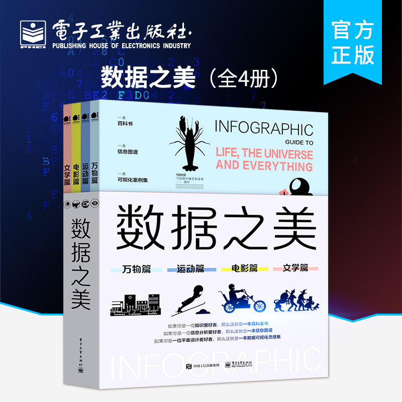 官方正版 数据之美 全4册 万物篇+运动篇+电影篇+文学篇